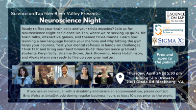 March 27, 2025 Science on Tap Flyer; Fitbits for Black Bears in Virginia?