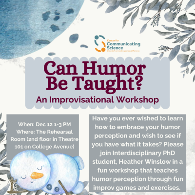 Can Humor Be Taught? An Improvisational Workshop Flyer