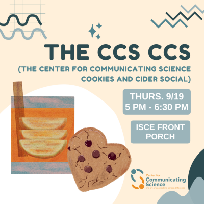 Cookies and Cider Social Flier for September 19th