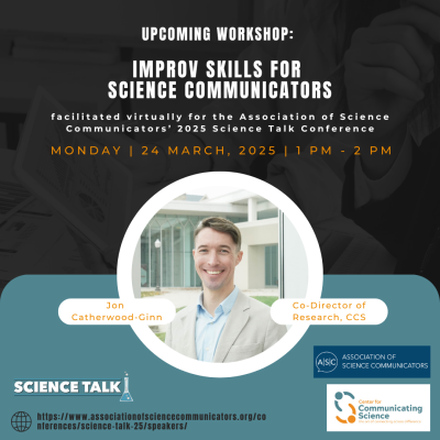 March 24: Improv Skills for Science Communicators Flyer