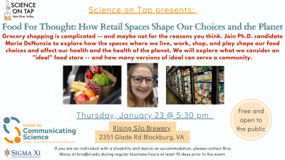 January 23, 2025 Science on Tap Flyer