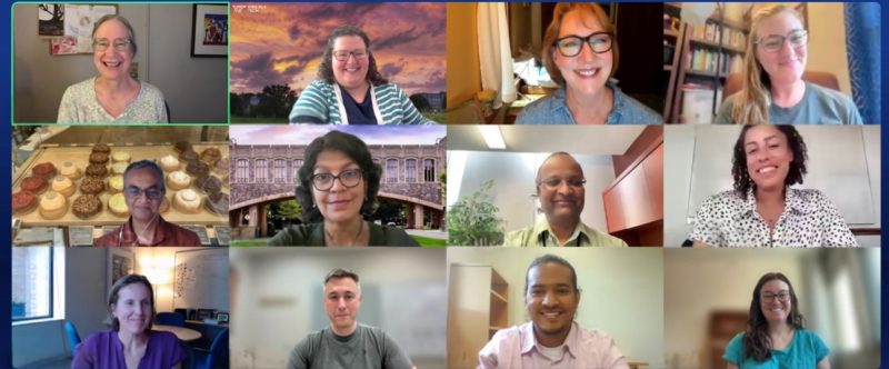 A collage of previous National Science Foundation COMPASS Center Researchers taken over Zoom.
