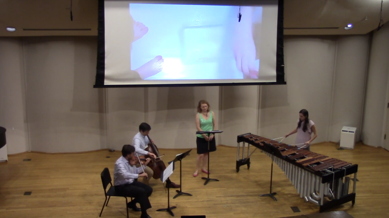 Vanessa's research and SciArt collaboration, "In the Burrows of Science" premiered May 2 of 2022 and was performed October 26, 2023, at the University of Miami Frost School of Music. Photo from YouTube. 