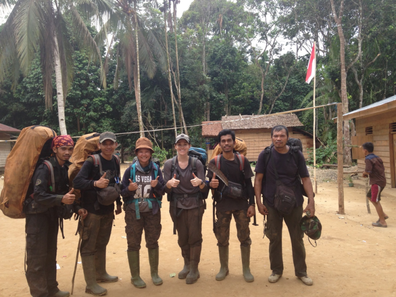 Erin Poor with her field team in Indonesia.