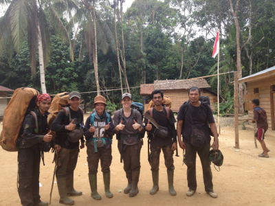Researcher Erin Poor and her five Indonesian field assistants ready to embark on field work.