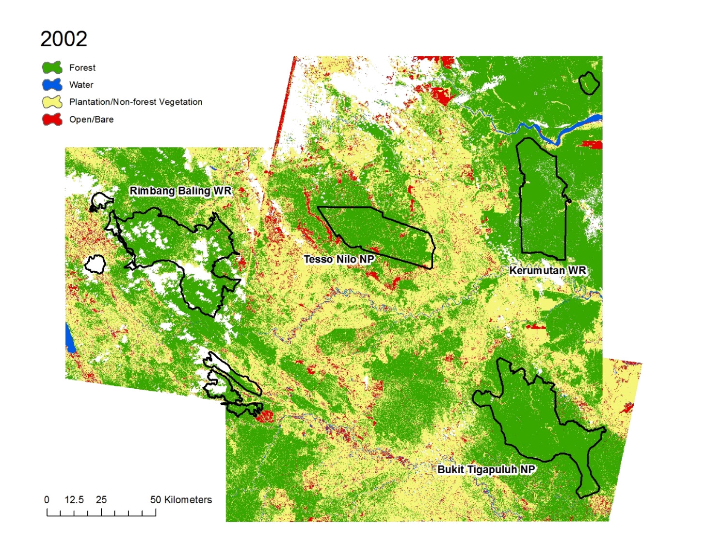 Land use map of Tesso Nilo, Indonesia, 2002