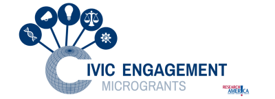 Logo for the Research! America: Civic Engagement Microgrants