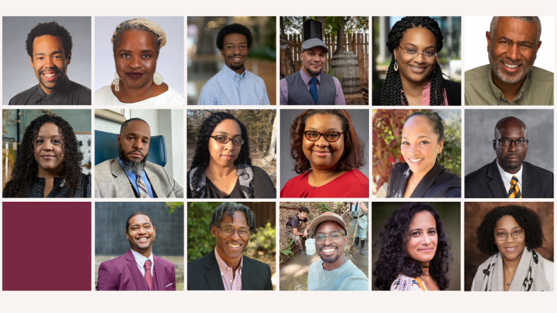 A collage of faces of Black scientists featured in the oral history project.