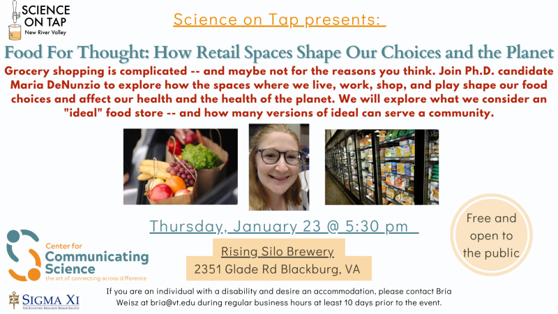 Science on Tap: 'Food for Thought: How Retail Spaces Shape Our Choices and the Planet'